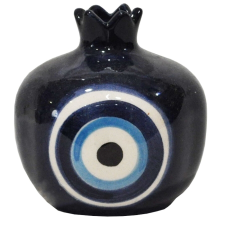 Ρόδι διακοσμητικό κεραμικό Μάτι μπλε-λευκό 9x10εκ Pol 5231021