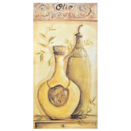 Πίνακας σε καμβά μπεζ-λαδί 30x60εκ Sinialo 35-42-3060