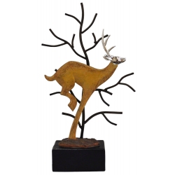 Τάρανδος διακοσμητικός ξύλινο-μεταλλικό 21x8x37εκ Sinialo 36-182-16043