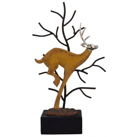 Τάρανδος διακοσμητικός ξύλινο-μεταλλικό 21x8x37εκ Sinialo 36-182-16043