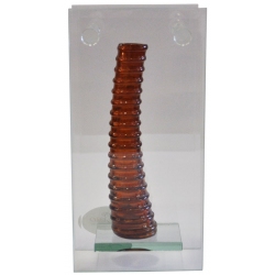 Βάζο γυάλινο μελί 12x7x24εκ Sinialo 26-194-4401204
