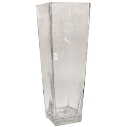 Βάζο γυάλινο διάφανο 14x14x40εκ Sinialo 25-85-V710