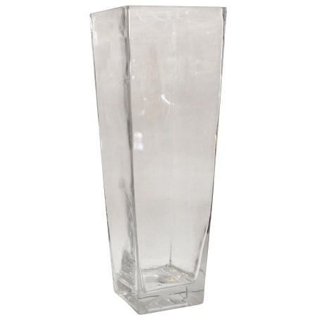 Βάζο γυάλινο διάφανο 14x14x40εκ Sinialo 25-85-V710