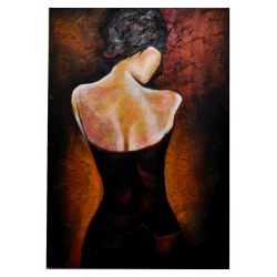 Πίνακας σε καμβά   Γυναίκα   καφέ/μπορντό 70x100εκ 35-98-YR39