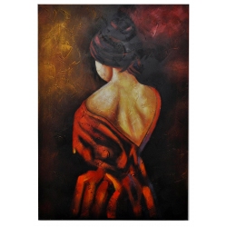 Πίνακας σε καμβά   Γυναίκα   καφέ/κόκκινο 70x100εκ 35-98-YR39