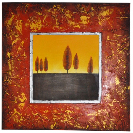 Πίνακας σε καμβά Δέντρα κόκκινο 80x80εκ Sinialo 35-98-ΥΗ135