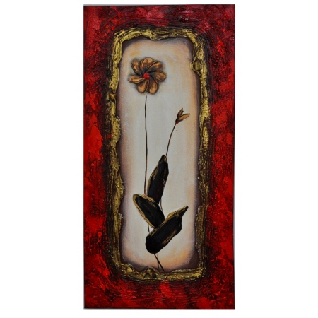 Πίνακας σε καμβά   Λουλούδι   κόκκινο/μπεζ 50x100εκ 35-98-YC401