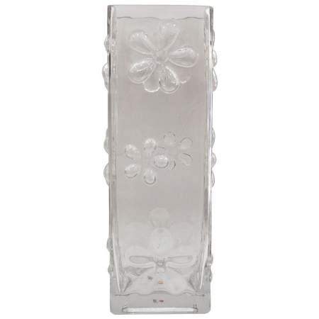 Βάζο γυάλινο διάφανο 10x10x30εκ Sinialo 25-85-VW3415