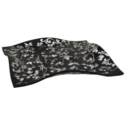 Πιατέλα γυάλινη μαύρη 22x2.5εκ Sinialo 25-88-07AX19CB