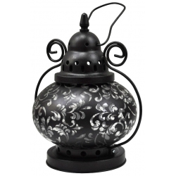 Φανάρι γυάλινο-μεταλλικό μαύρο 20x15x22εκ Sinialo 25-88-07S10GB