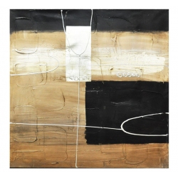 Πίνακας σε καμβά μπεζ-μαύρο 60x60εκ Sinialo 39-34-TL10297A