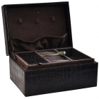 Μπιζουτιέρα δερματίνη Κροκό καφέ 17.7x12.5x8.5εκ Sinialo 37-48-1025182DB