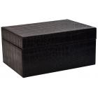 Μπιζουτιέρα δερματίνη Κροκό καφέ 17.7x12.5x8.5εκ Sinialo 37-48-1025182DB