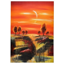 Πίνακας σε καμβά   Δάσος   πορτοκαλί/κίτρινο/κόκκινο 70x100εκ 35-98-OYC836