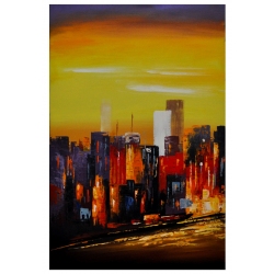 Πίνακας σε καμβά   Πόλη   κίτρινο/μαύρο/κόκκινο 60x90εκ 35-98-PYR116