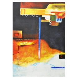 Πίνακας σε καμβά μαύρο-πορτοκαλί 50x70εκ Sinialo 35-98-YC37