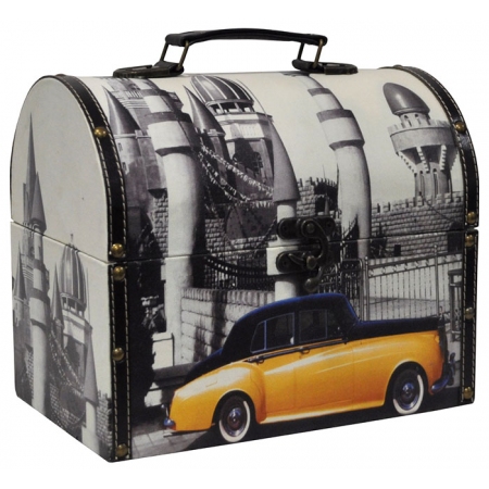 Κουτί διακοσμητικό υφασμάτινο Αμάξι 26x17.5x22εκ Sinialo 38-02-10ΖΧΑ051