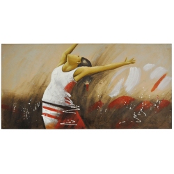 Πίνακας σε καμβά Γυναίκα μπεζ-λευκό 120x60εκ Sinialo 38-05-BD10B209A