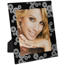 Κορνίζα γυάλινη μαύρο-ασημί 20x25εκ Sinialo 38-13-708-8