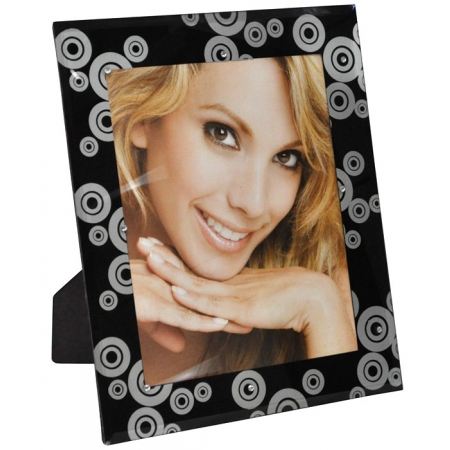 Κορνίζα γυάλινη μαύρο-ασημί 20x25εκ Sinialo 38-13-708-8