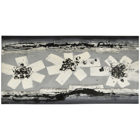 Πίνακας σε καμβά γκρι-λευκό 120x60εκ Sinialo 38-12-OPG624A