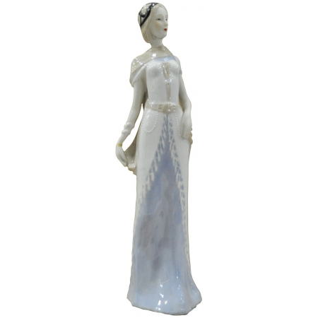 Φιγούρα πορσελάνης Γυναίκα λευκό 9x11x36εκ Sinialo SIN-123