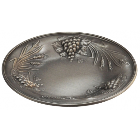 Πιατέλα διακοσμητική μεταλλική Σταφύλι ασημί 22x2.5εκ Sinialo 5901293