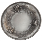 Πιατέλα διακοσμητική μεταλλική Σταφύλι ασημί 22x2.5εκ Sinialo 5901293