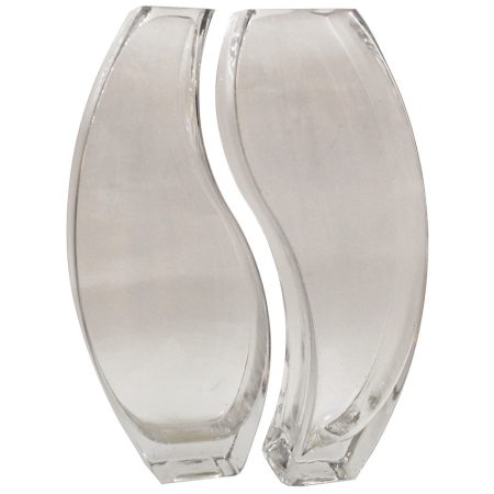 Βάζα γυάλινα σετ 2 τεμαχίων διάφανο 11x6.5x29.5εκ Sinialo V3279+V3280