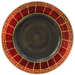 Πιατέλα γυάλινη κόκκινο-χρυσό 35x1.7εκ Pol 5901339