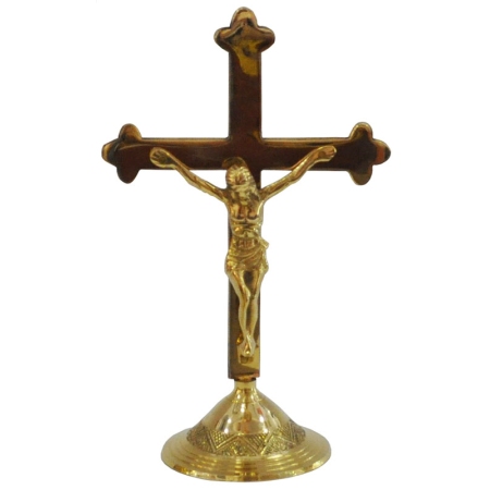 Εσταυρομένος μπρούτζινος χρυσό 13.5x8x21.5εκ Sinialo 23-66-2003