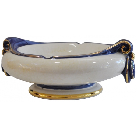 Σταχτοδοχείο πορσελάνης μπεζ-μπλε 21x19x8εκ Sinialo 5901364