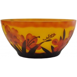 Κουπ γυάλινο πορτοκαλί 22.5x11εκ τ.Galle 4101