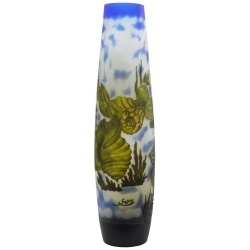 Βάζο γυάλινο μπλε-πράσινο 10x41εκ τ.Galle 4027