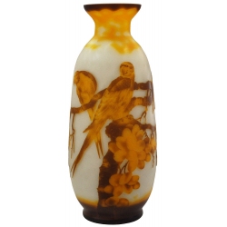 Βάζο γυάλινο λευκό-πορτοκαλί 13x33εκ τ.Galle 4021