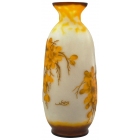 Βάζο γυάλινο λευκό-πορτοκαλί 13x33εκ τ.Galle 4021