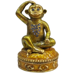 Μαϊμού διακοσμητική με σμάλτο πορτοκαλί-χρυσό 5x7.6εκ Sinialo 5901392