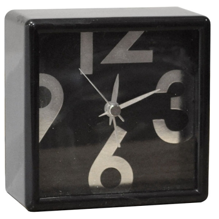 Ρολόι ξυπνητήρι πλαστικό μαύρο 9.5x4.5x9.5εκ Sinialo 37-74-EG7721PB