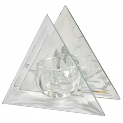 Κηροπήγιο γυάλινο διάφανο 13.5x6x12εκ Sinialo 5901453