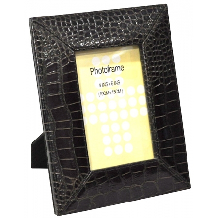 Κορνίζα δερματίνη Κροκό καφέ 10x15εκ Sinialo 37-48-1025175DB