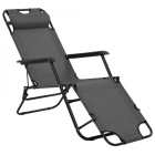 Ξαπλώστρα-πολυθρόνα 2 θέσεων μεταλλική γκρι 163εκ Ankor 789238