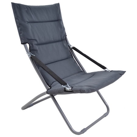 Καρέκλα παραλίας μεταλλική πτυσσόμενη γκρι 62x85x92εκ Ankor 805556