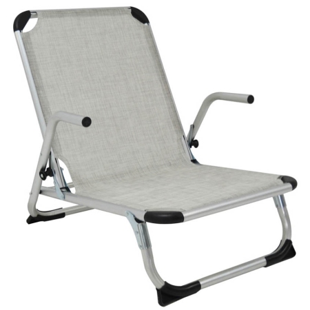 Καρέκλα παραλίας αλουμινίου πτυσσόμενη γκρι 70εκ Ankor 809523