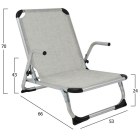 Καρέκλα παραλίας αλουμινίου πτυσσόμενη γκρι 70εκ Ankor 809523
