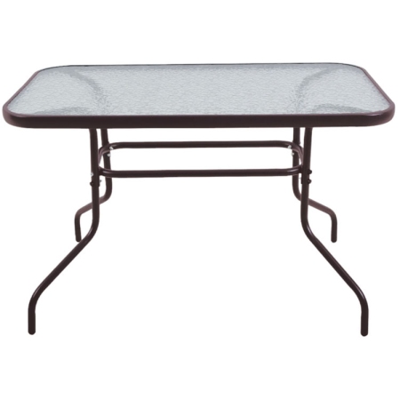 Τραπέζι κήπου μεταλλικό ορθογώνιο καφέ 110x60x70εκ Ankor 831555