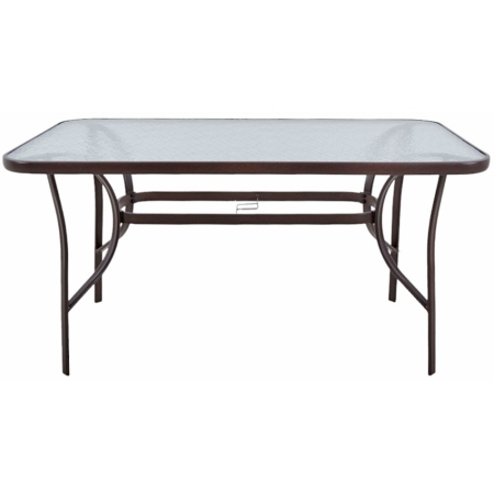Τραπέζι κήπου μεταλλικό ορθογώνιο καφέ 140x80x70εκ Ankor 831593