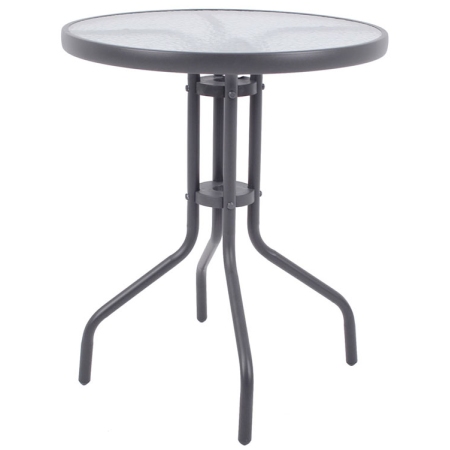 Τραπέζι κήπου μεταλλικό στρογγυλό γκρι 60x70εκ Ankor 842865