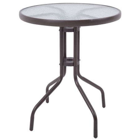 Τραπέζι κήπου μεταλλικό στρογγυλό καφέ 60x70εκ Ankor 842872