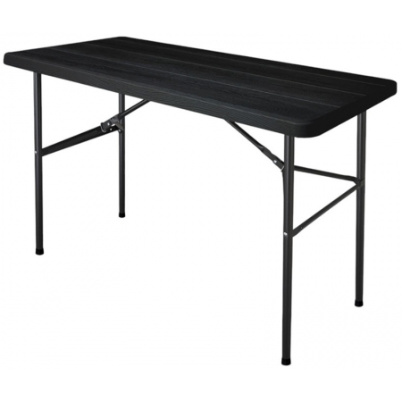 Τραπέζι πτυσσόμενο μεταλλικό-πλαστικό μαύρο 122x60x74εκ Ankor 843527