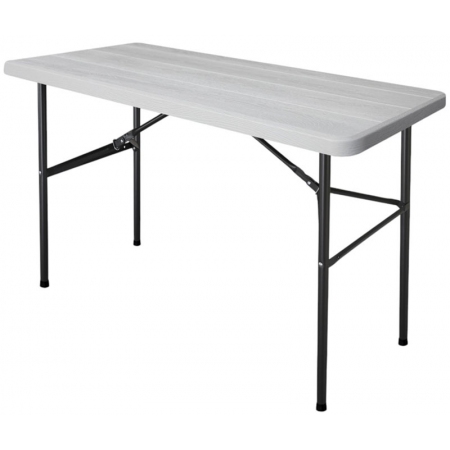 Τραπέζι πτυσσόμενο μεταλλικό-πλαστικό λευκό 122x60x74εκ Ankor 843534